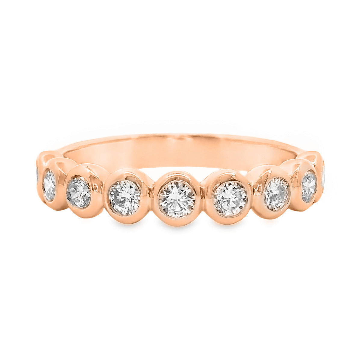 9ct Rose Gold Lab Grown Diamond Bezel Set Ring