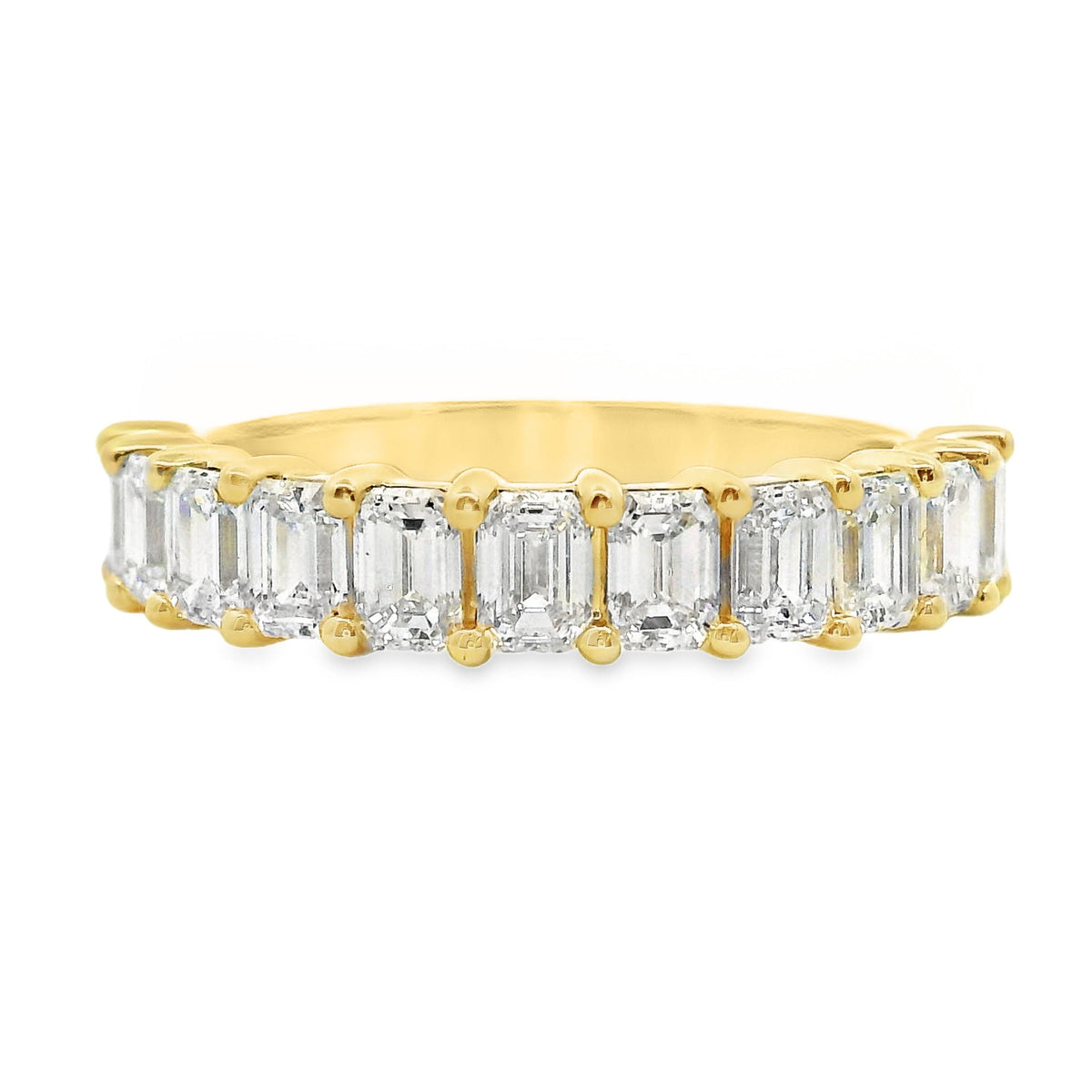 9ct Yellow Gold Lab Grown Diamond Emerald Cut Claw Set Ring