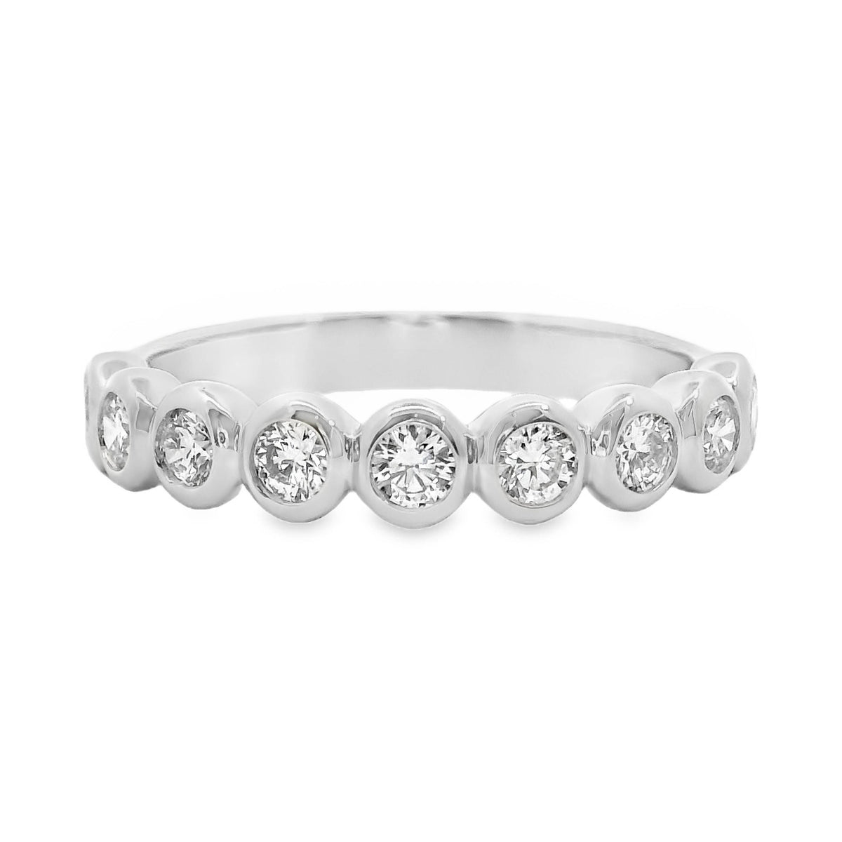 9ct White Gold Lab Grown Diamond Bezel Set Ring