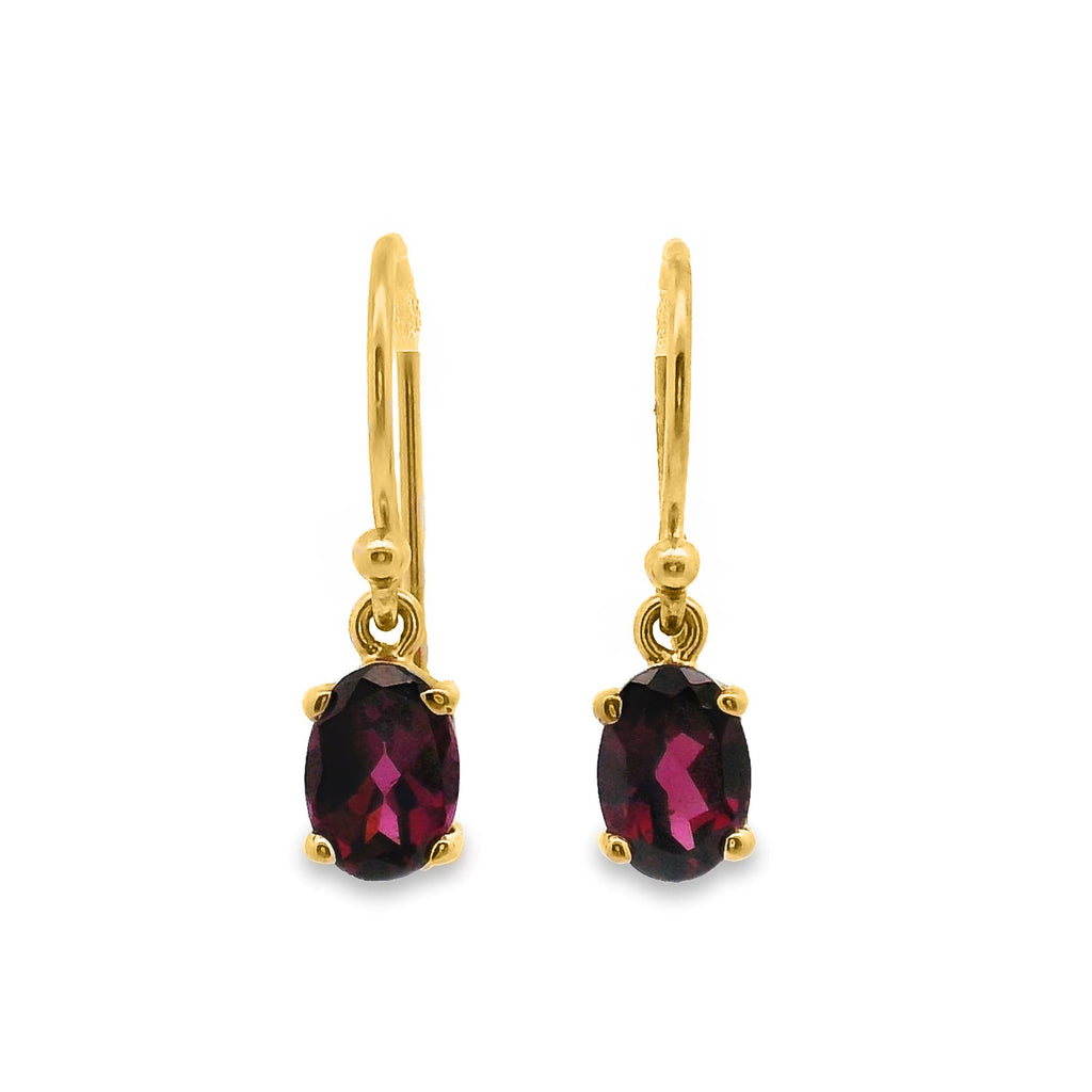 9ct Yellow Gold Rhodolite Garnet Hook Earrings – Duffs Jewellers