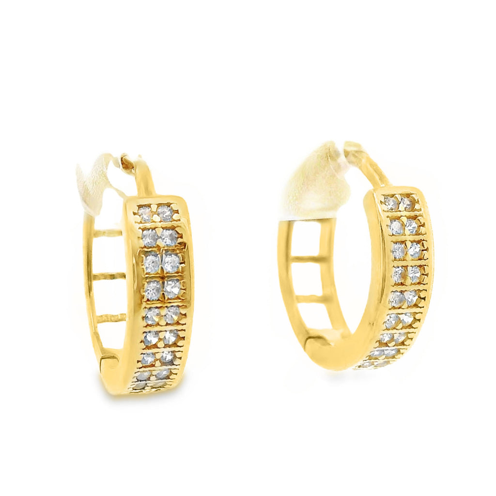 Diamond Claw Set Huggie Earrings in 9ct Rose Gold