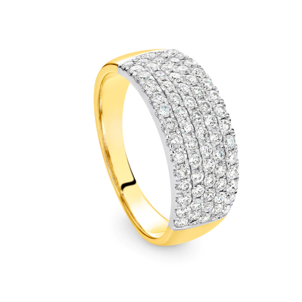 Yellow Gold Pave Diamond Set Ring