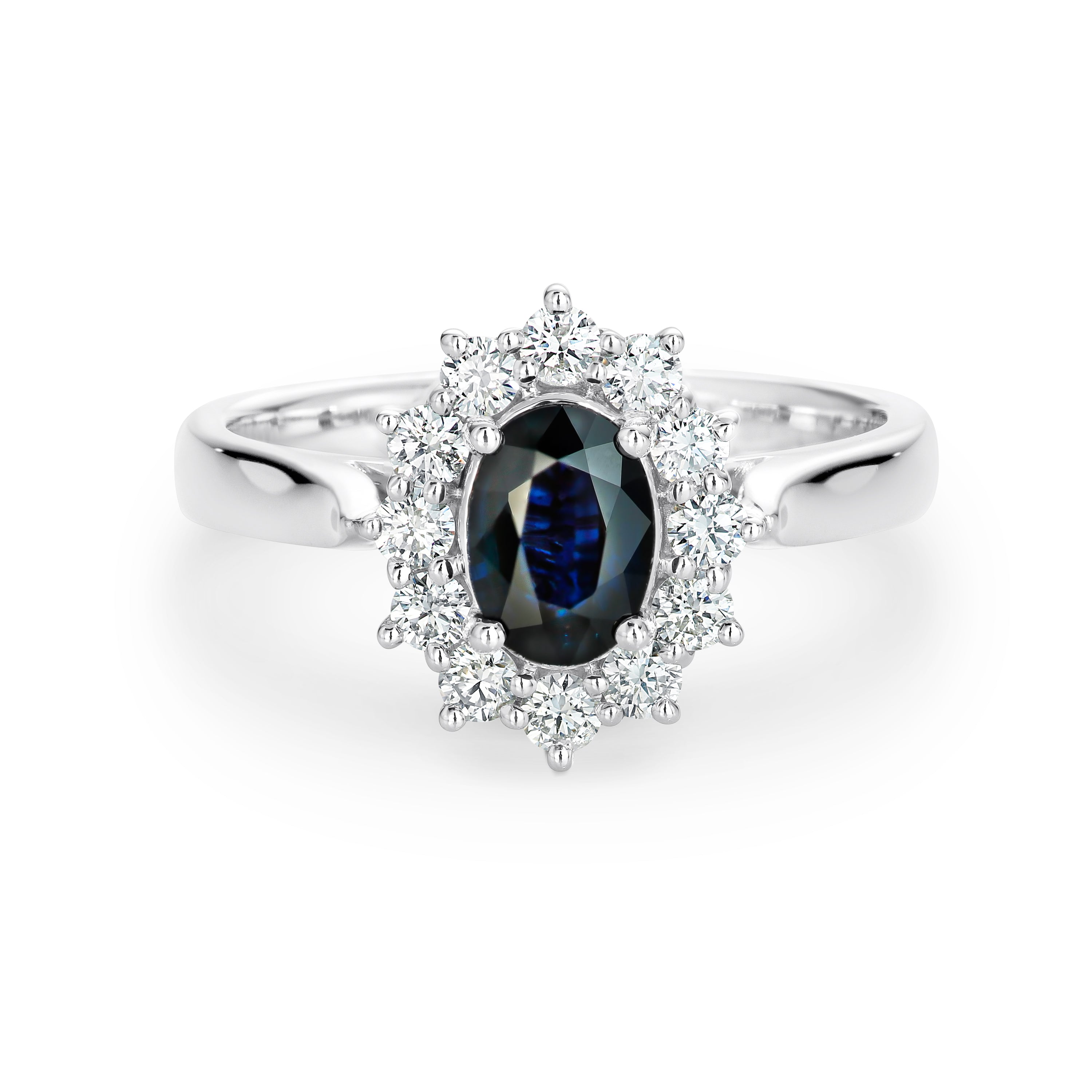 Diamond surrounded shop by sapphires
