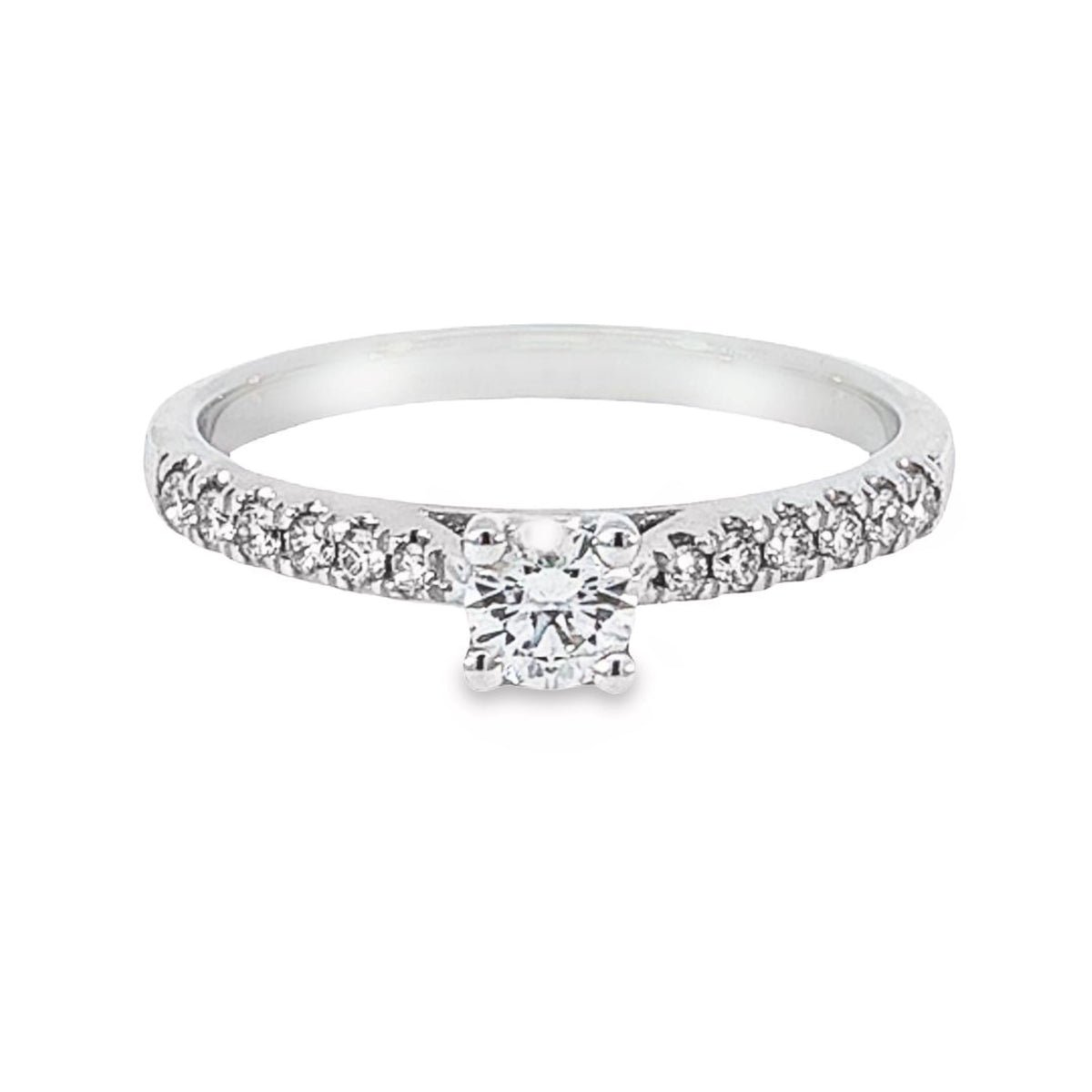 Round Brilliant Cut Natural Diamond Solitaire Engagement Ring 0.50ct TDW