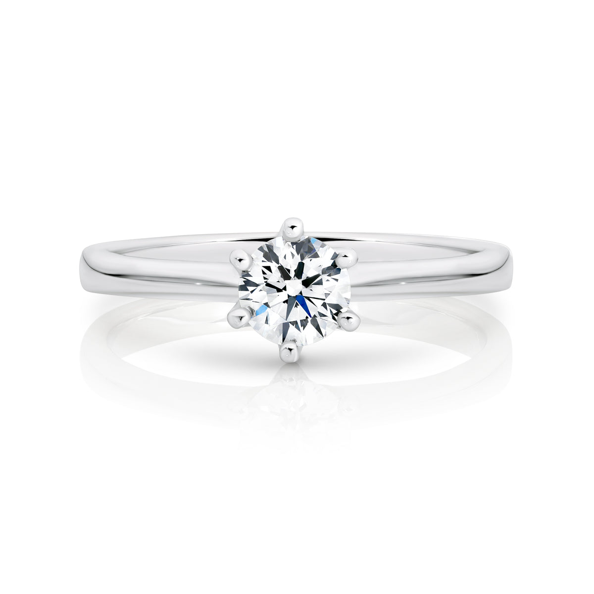 Amelia 18ct White Gold Diamond Solitaire Ring 0.40ct