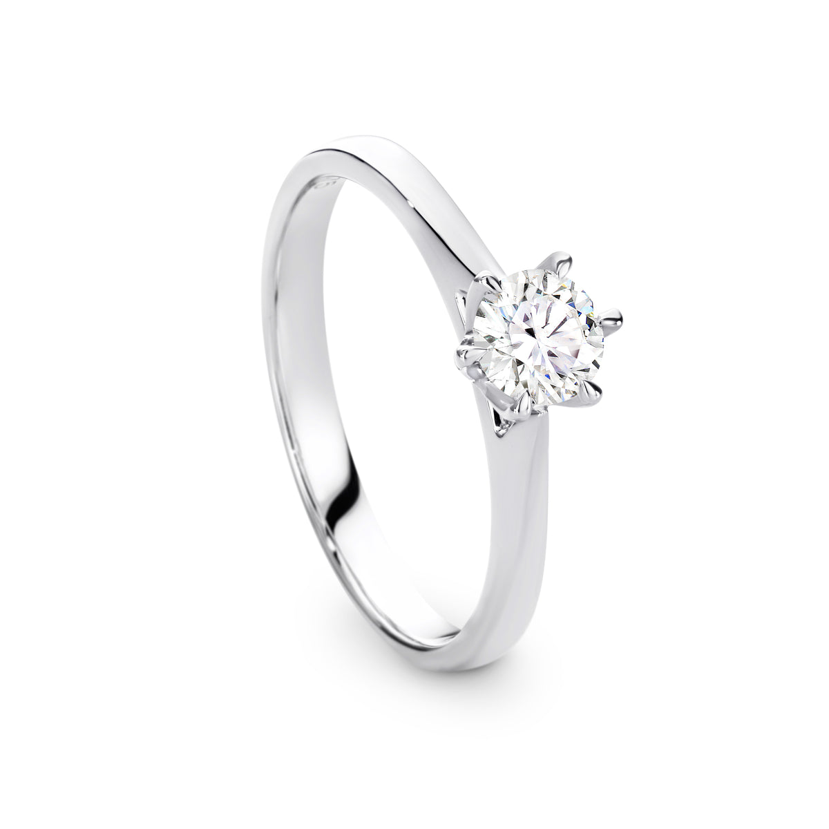 Amelia 18ct White Gold Diamond Solitaire Ring 0.40ct