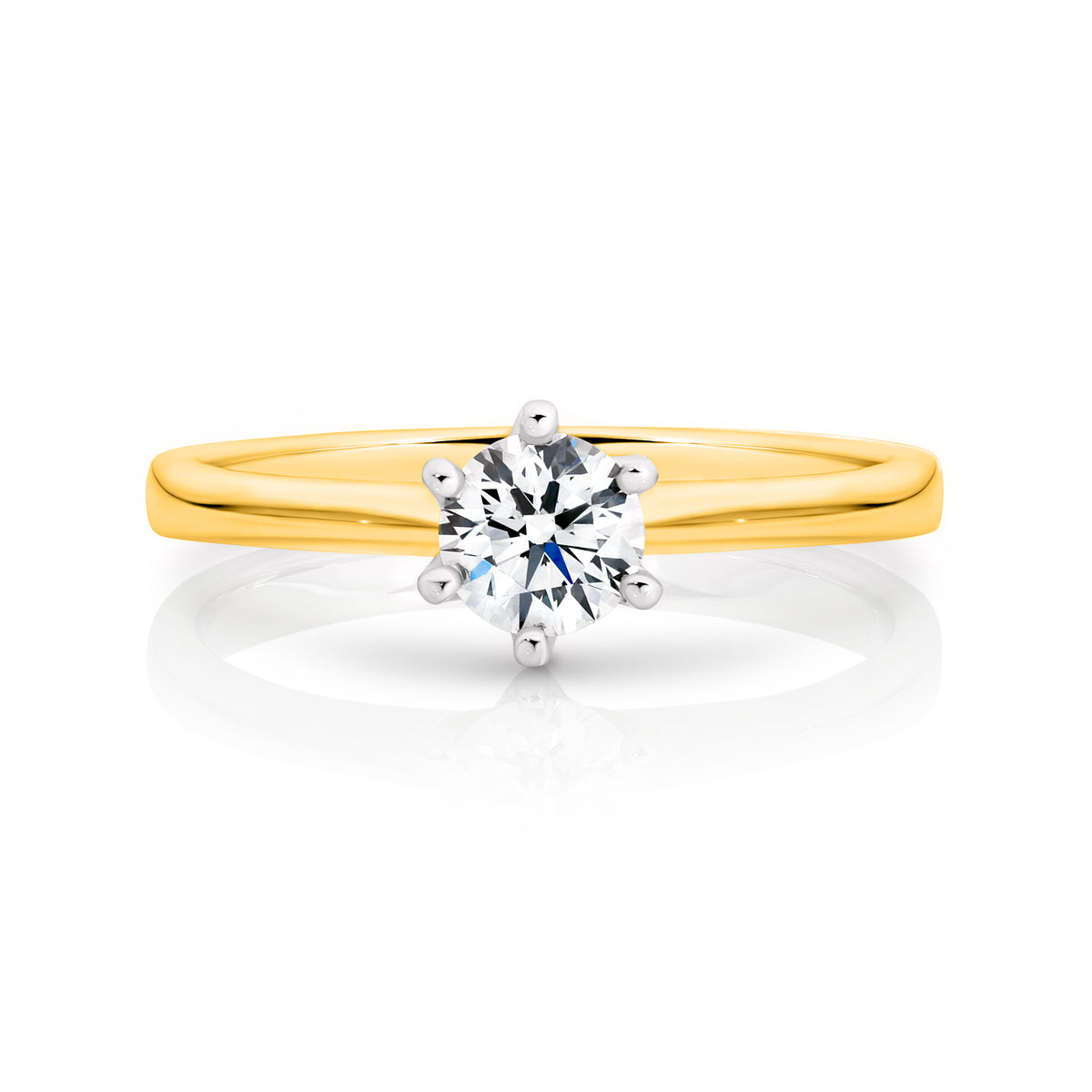 0.50ct F/E SI2 Yellow Gold Solitaire Diamond ring