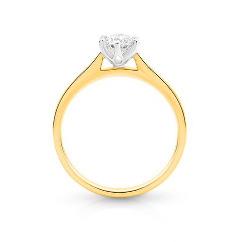 0.50ct F/E SI2 Yellow Gold Solitaire Diamond ring