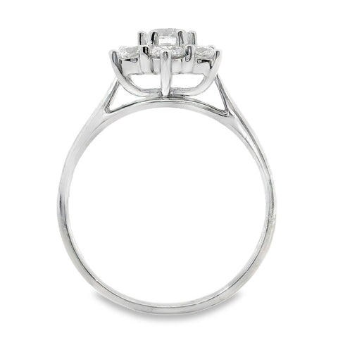 Renai 18ct White Gold Natural Diamond Star Cluster Ring TDW = 1.00ct