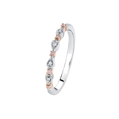 18ct White And Rose Gold Blush Pink Diamond Jubilee Ring