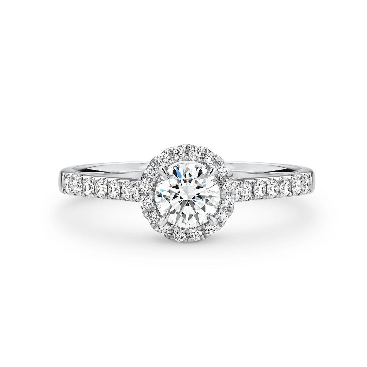 Sophia 18ct White Gold Diamond Halo Ring 0.47ct TDW
