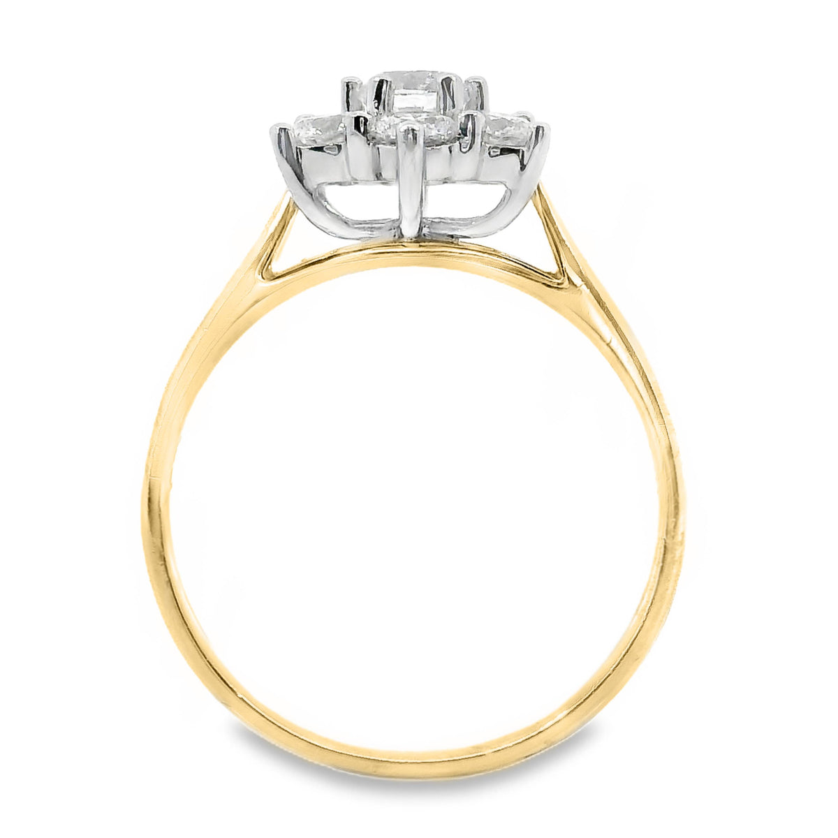Renai 18ct Yellow Gold Natural Diamond Star Cluster Ring TDW 1.00ct