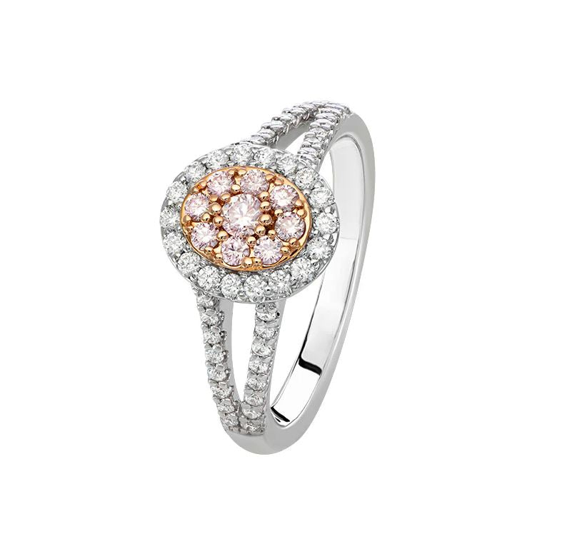 18ct White And Rose Gold Pink Kimberley Diamond Miranda Ring