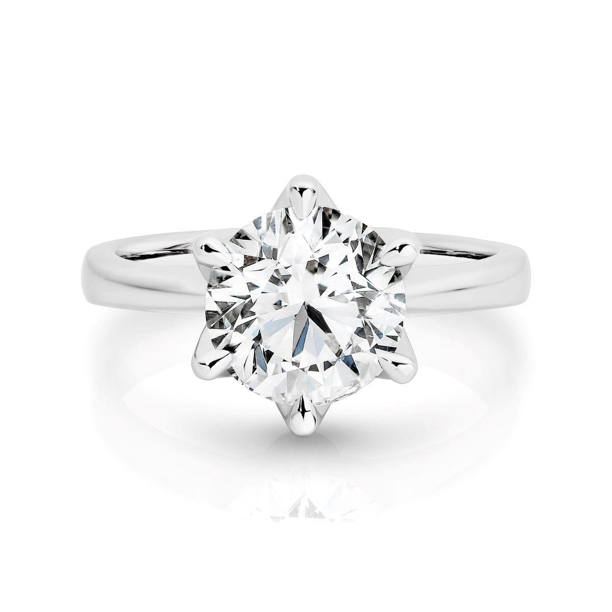 Amelia 18ct White Gold Diamond Solitaire Ring with 3.16ct F/SI1