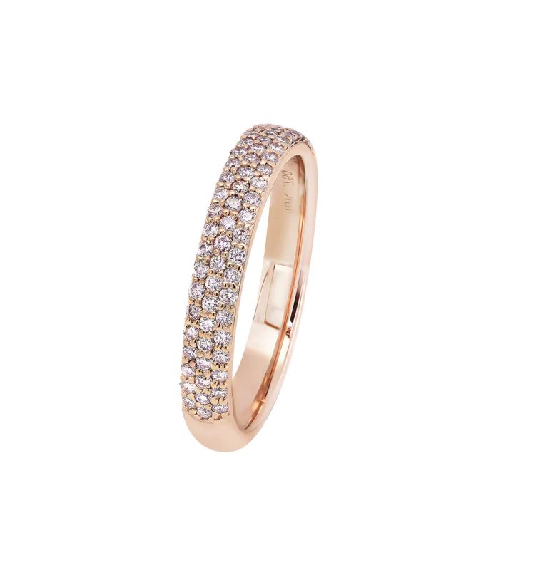 18ct Rose Gold Pave Set Blush Ring With Kimberley Pink Diamonds