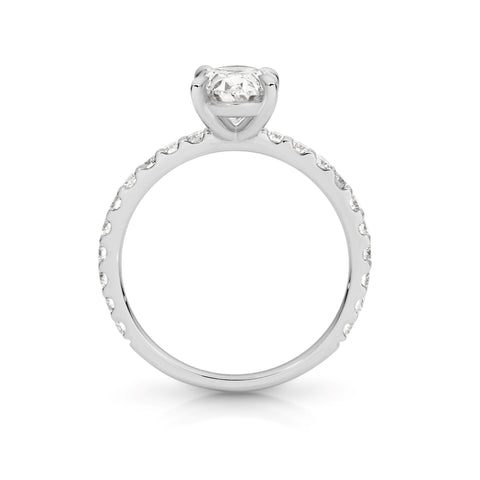Evie 18ct White Gold Lab GrownDiamond Solitaire Ring with Diamond Set Band 1.02ct D/VS2