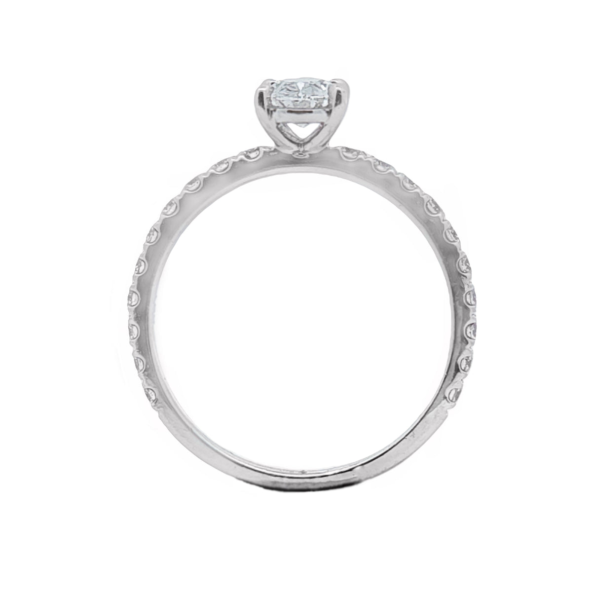 Evie 18ct White Gold Diamond Solitaire Ring with Diamond Set Band 0.71ct D/SI2