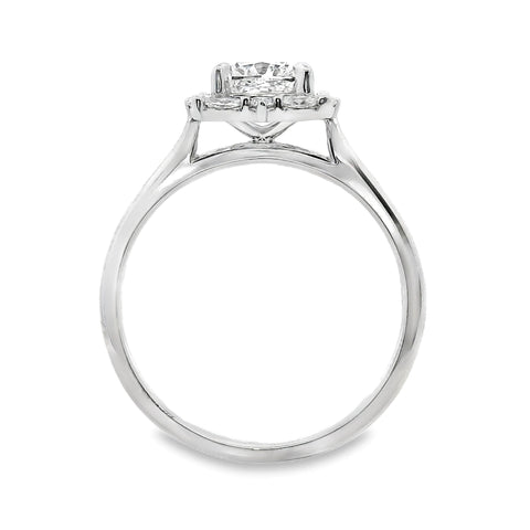 9ct White Gold Cushion Cut Fancy Halo Lab Grown Diamond Marilyn Ring