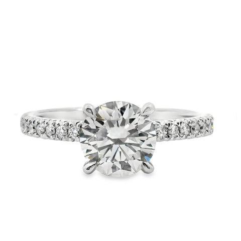 Celia 18ct White Gold Round Brilliant Cut Hidden Halo Ring