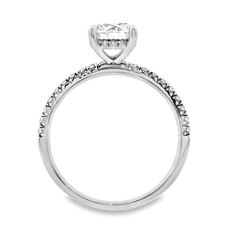 Celia 18ct White Gold Round Brilliant Cut Hidden Halo Ring
