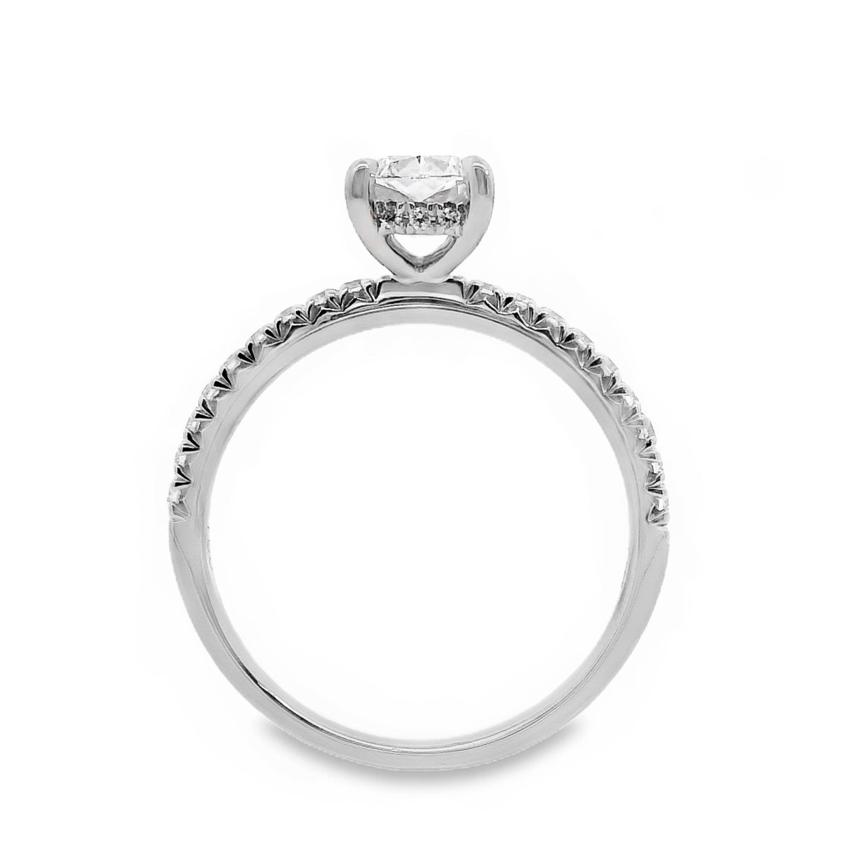 Maisie 18ct White Gold Cushion Cut Hidden Halo Ring
