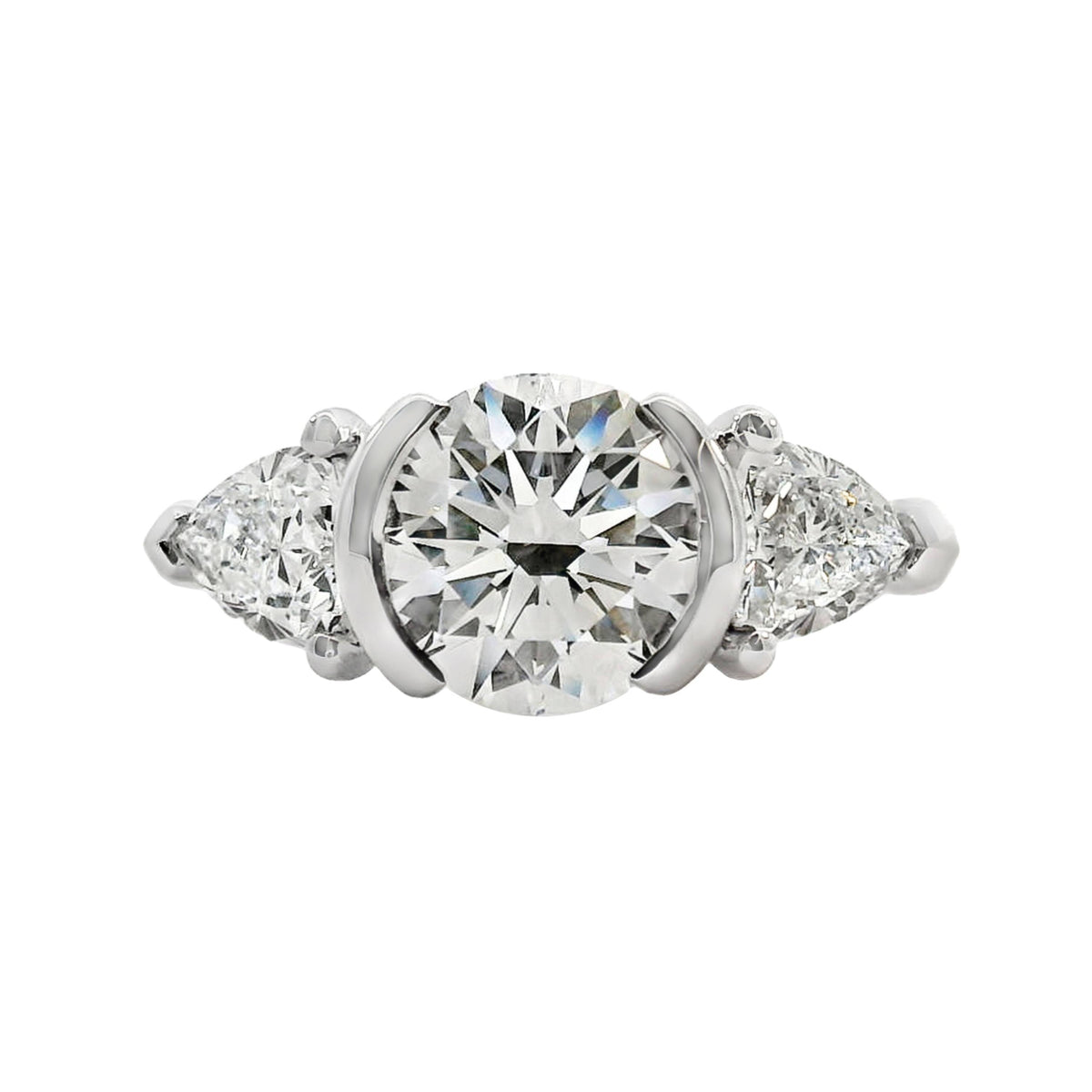 9ct White Gold Lab Grown Diamond Trilogy Ring