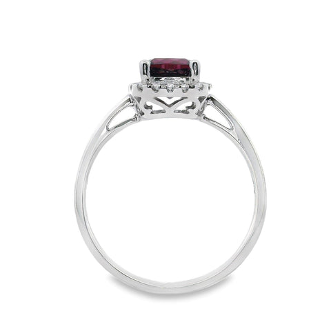 Rhodolite Garnet And Diamond Set Ring