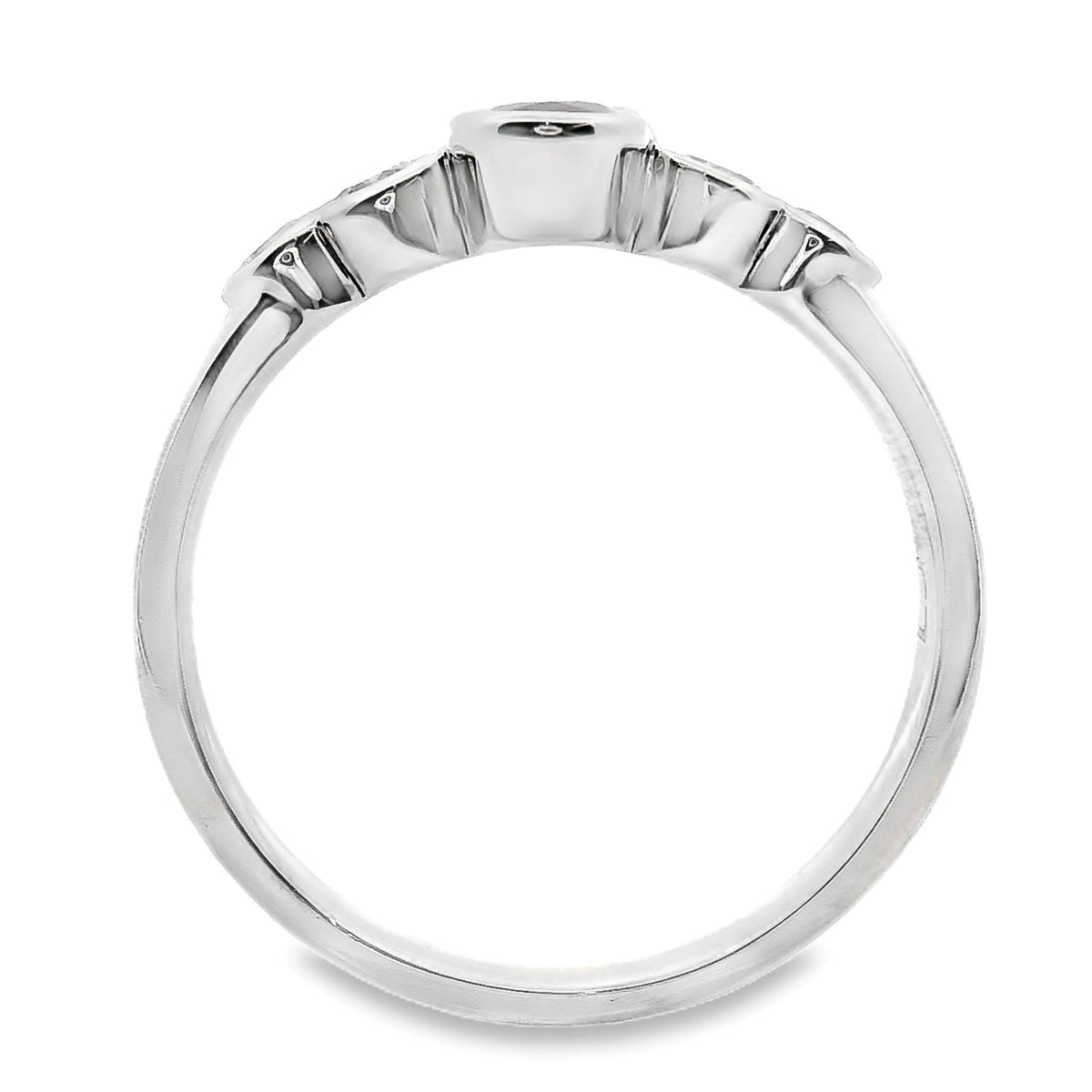 9ct White Gold Bezel Set Natural Ruby And Diamond Ring