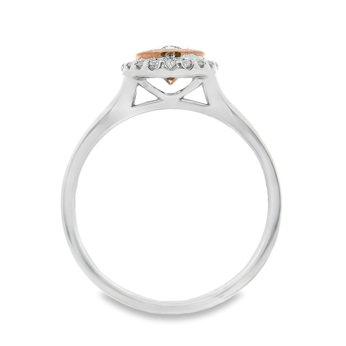 Natural Morganite And Diamond Halo Set Ring