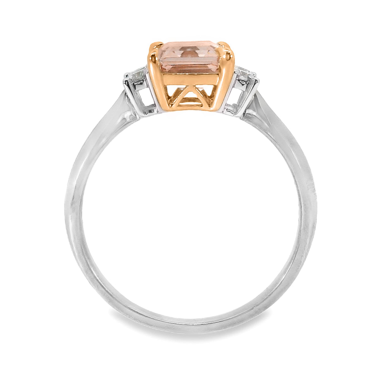 9ct White And Rose Gold Morganite And Diamond Ring