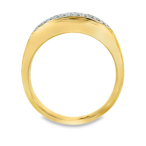 9ct Yellow Gold Aquamarine And Diamond Dress Ring