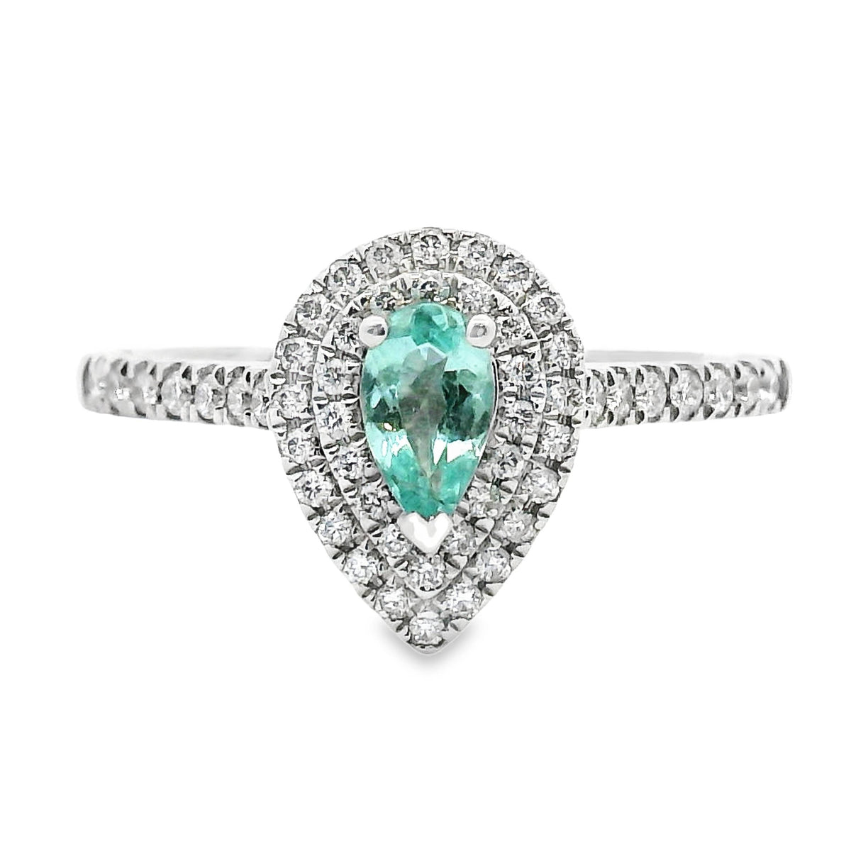 18ct White Gold Paraiba Tourmaline And Diamond Ring