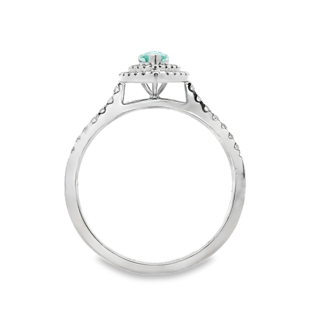 18ct White Gold Paraiba Tourmaline And Diamond Ring