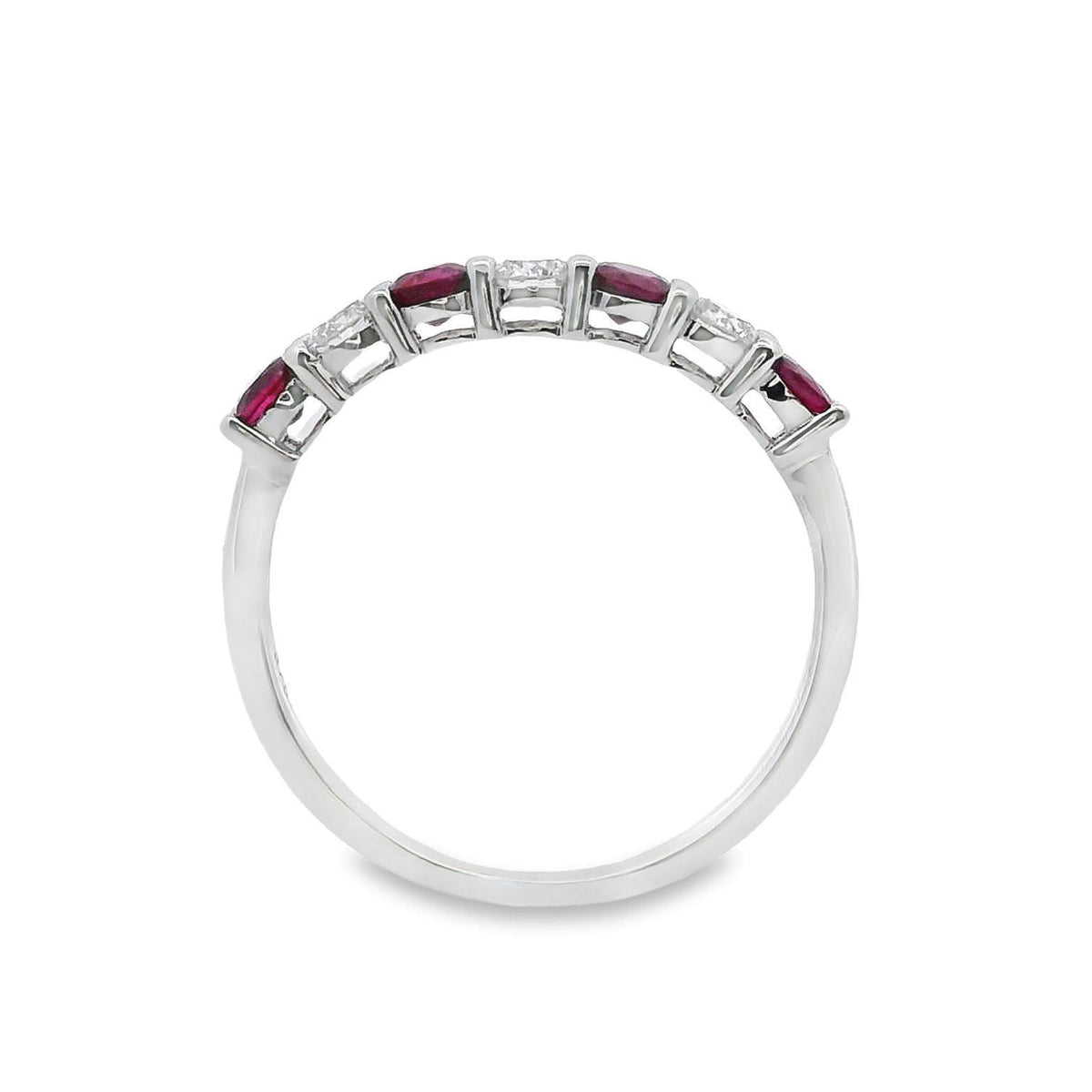 Alternating Diamond And Ruby Eternity Ring