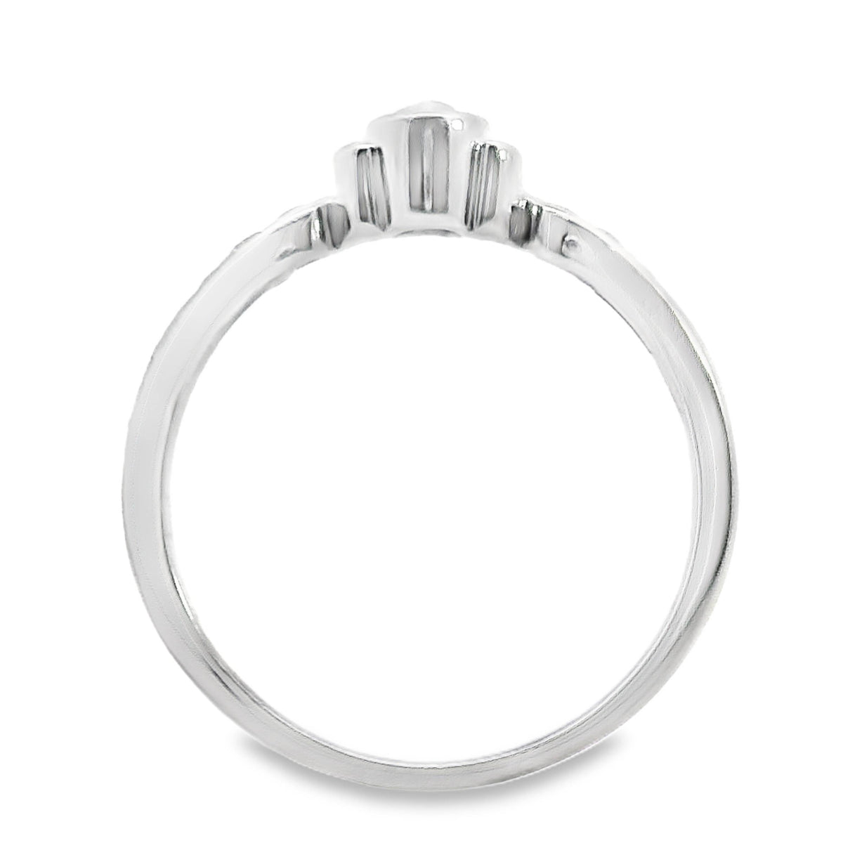 9ct White Gold Aquamarine And Diamond Bezel Set Ring