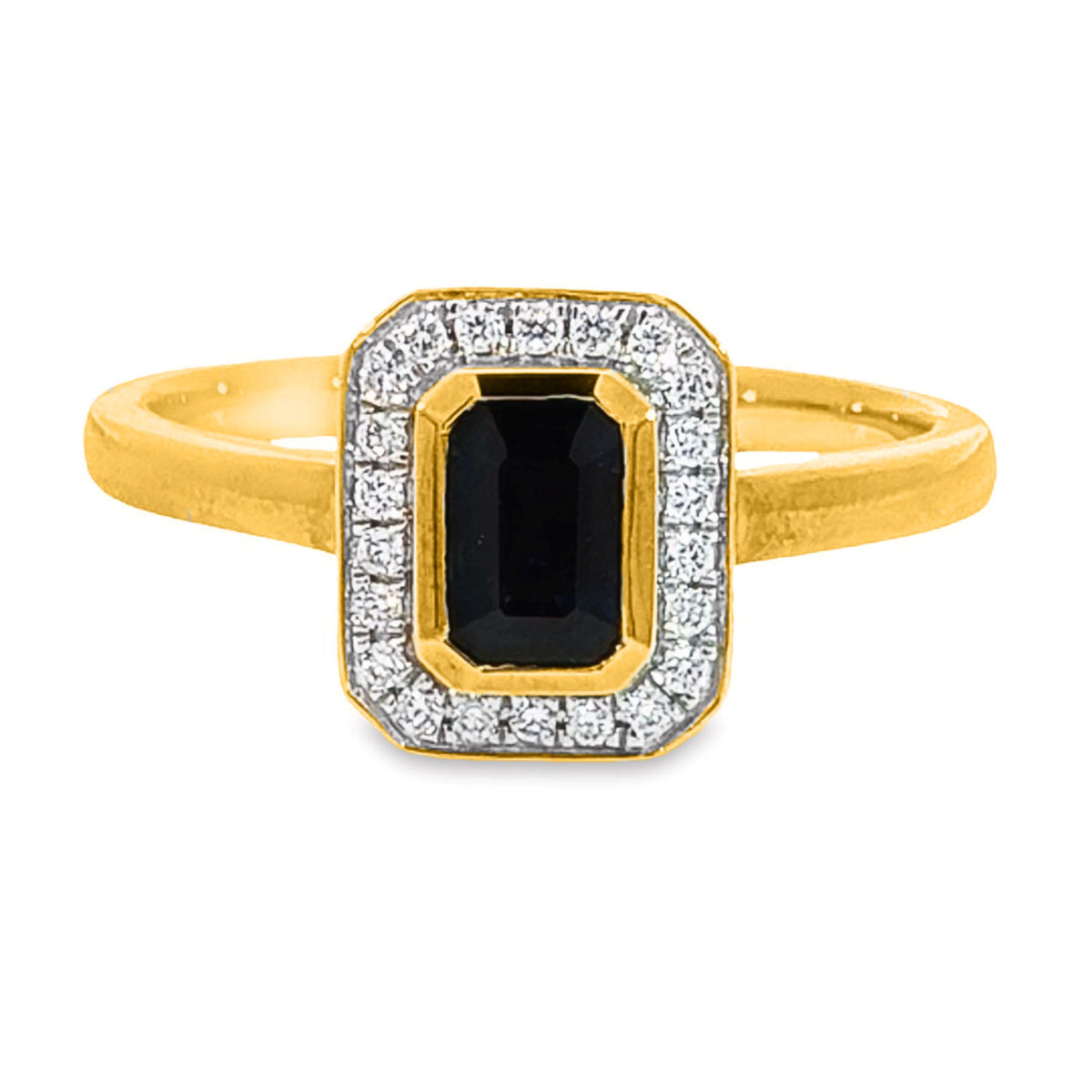 9ct Yellow Gold Sapphire And Diamond Ring