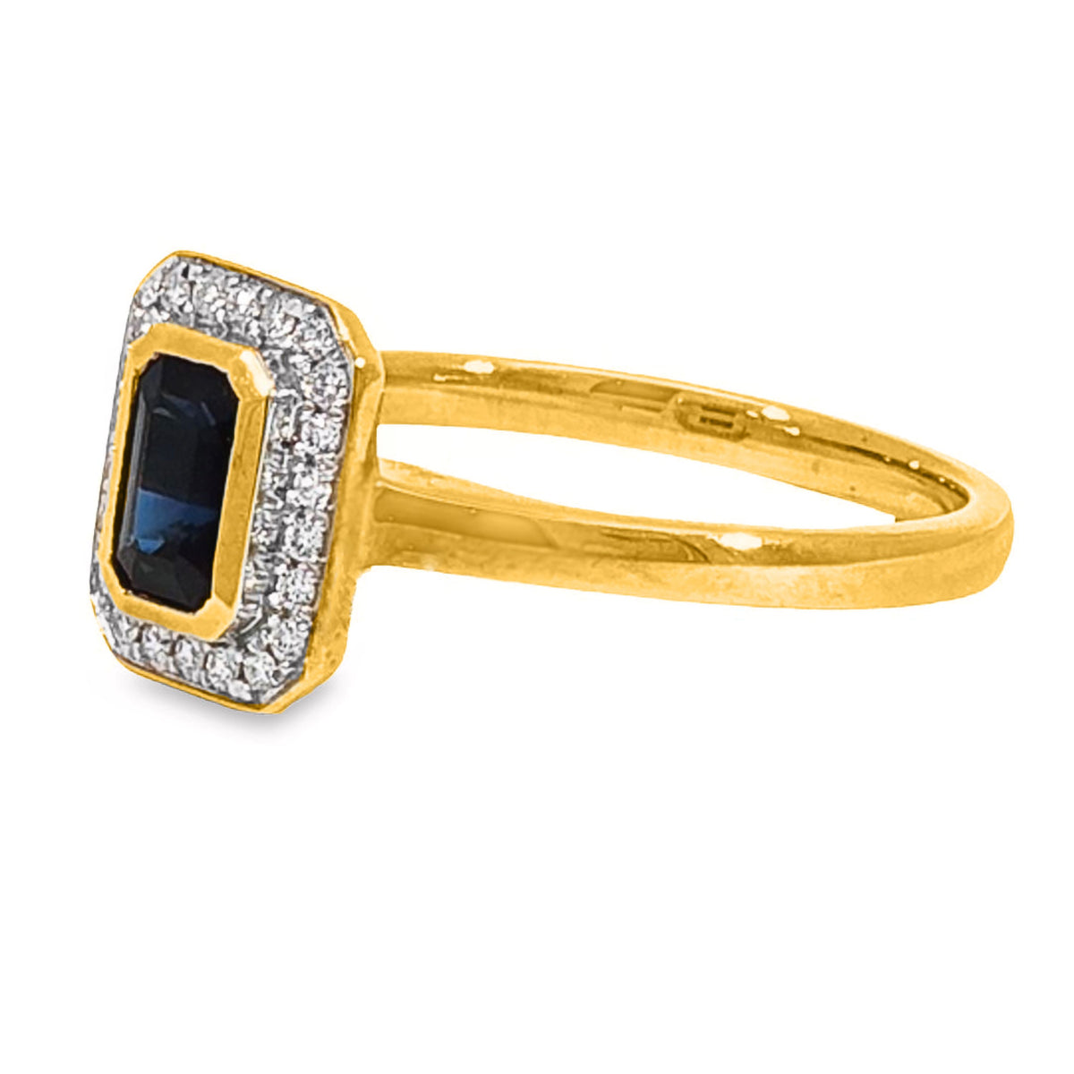 9ct Yellow Gold Sapphire And Diamond Ring