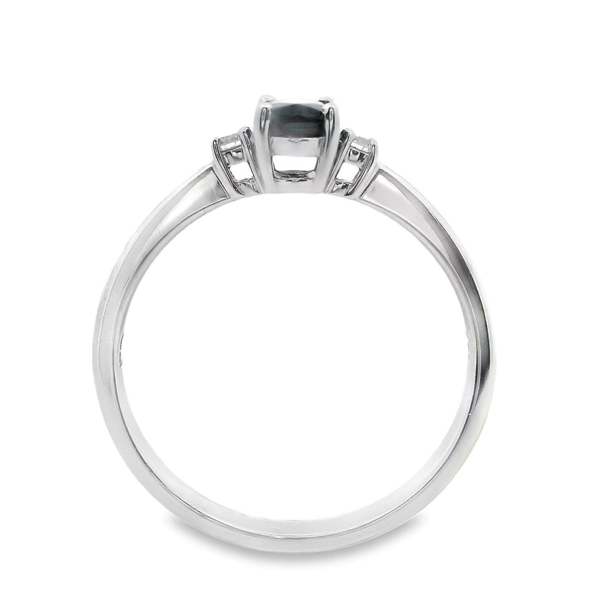 9ct White Gold Sapphire And Diamond Trilogy Ring