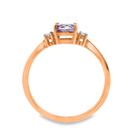 Amethyst And Diamond Trilogy Ring