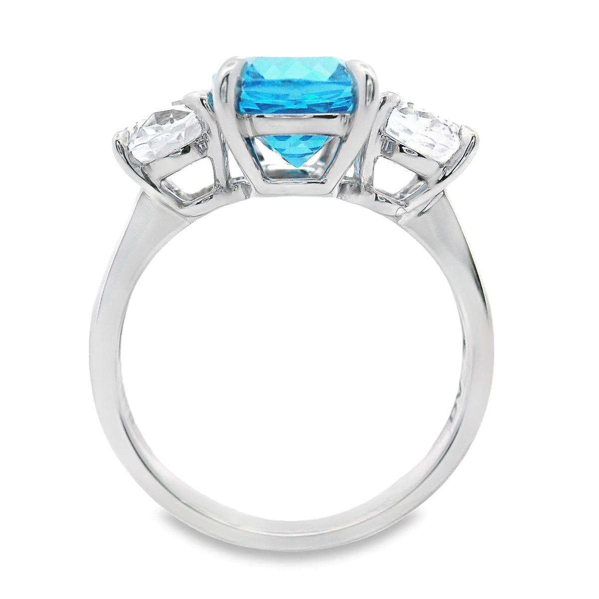 Blue And White Topaz Trilogy Ring