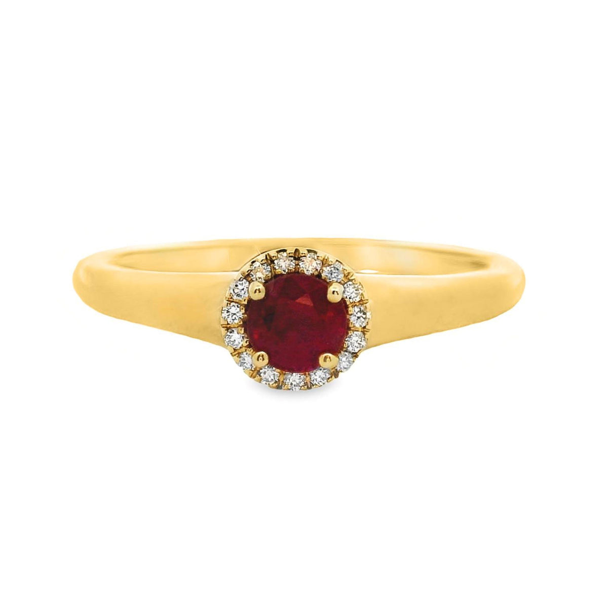 Ruby And Diamond Halo Set Ring