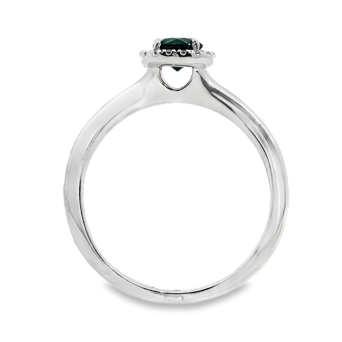 9ct White Gold Sapphire And Diamond Halo Set Ring