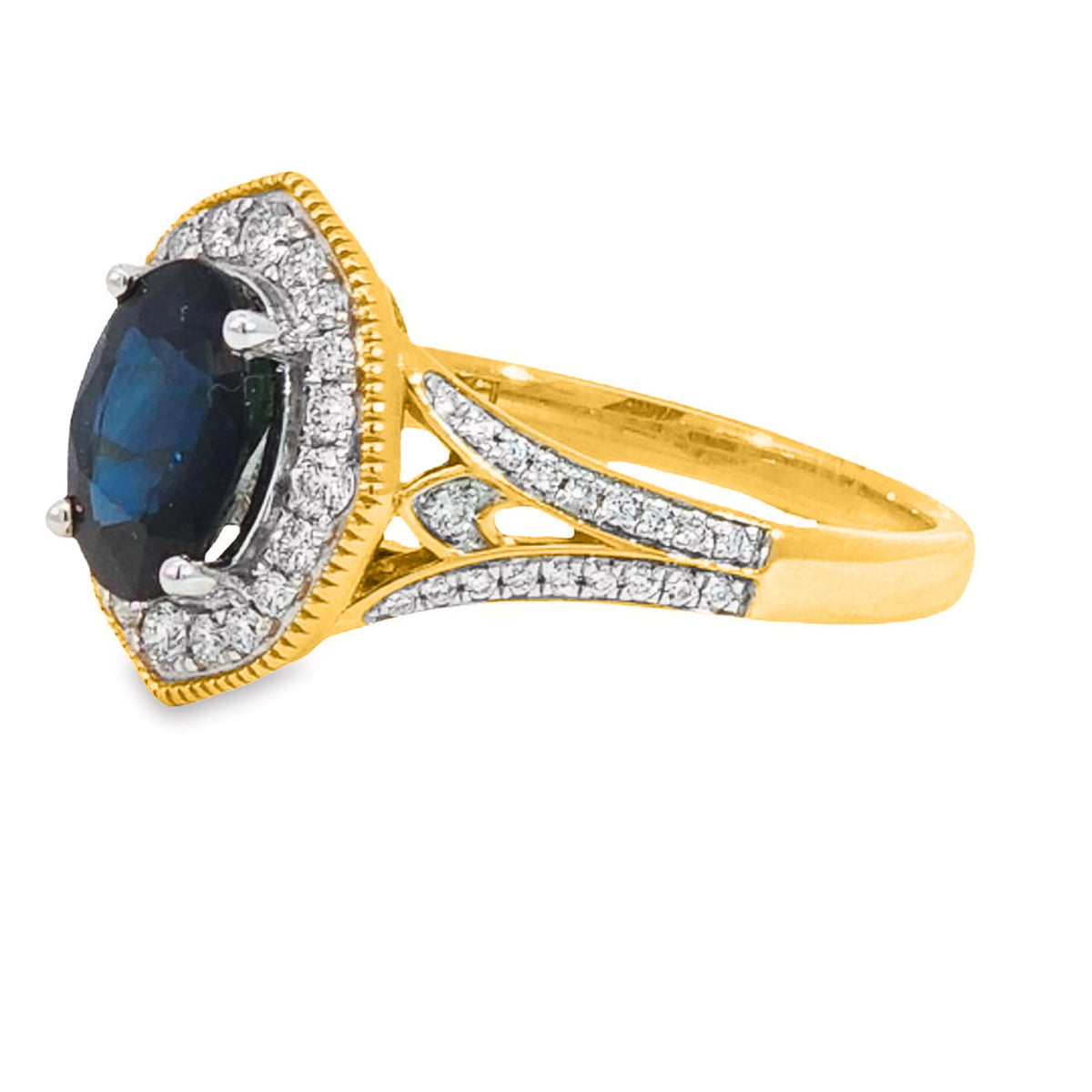 18ct Yellow Gold Sapphire And Diamond Ring