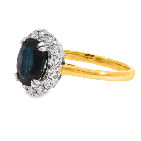 18ct Yellow Gold Sapphire And Diamond Ring
