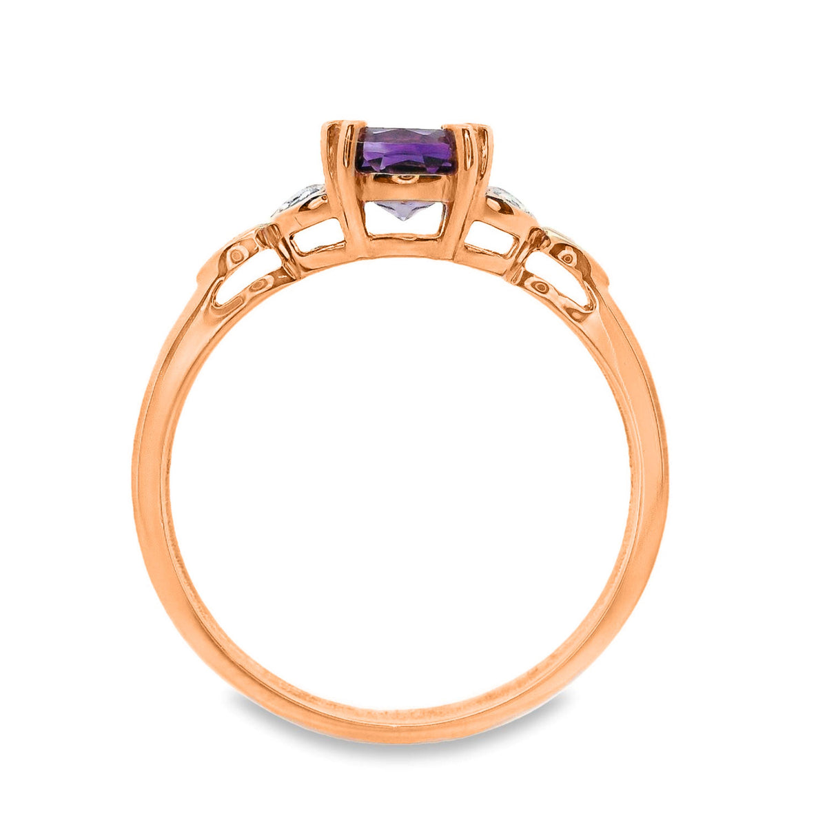 Amethyst And Diamond Filigree Ring