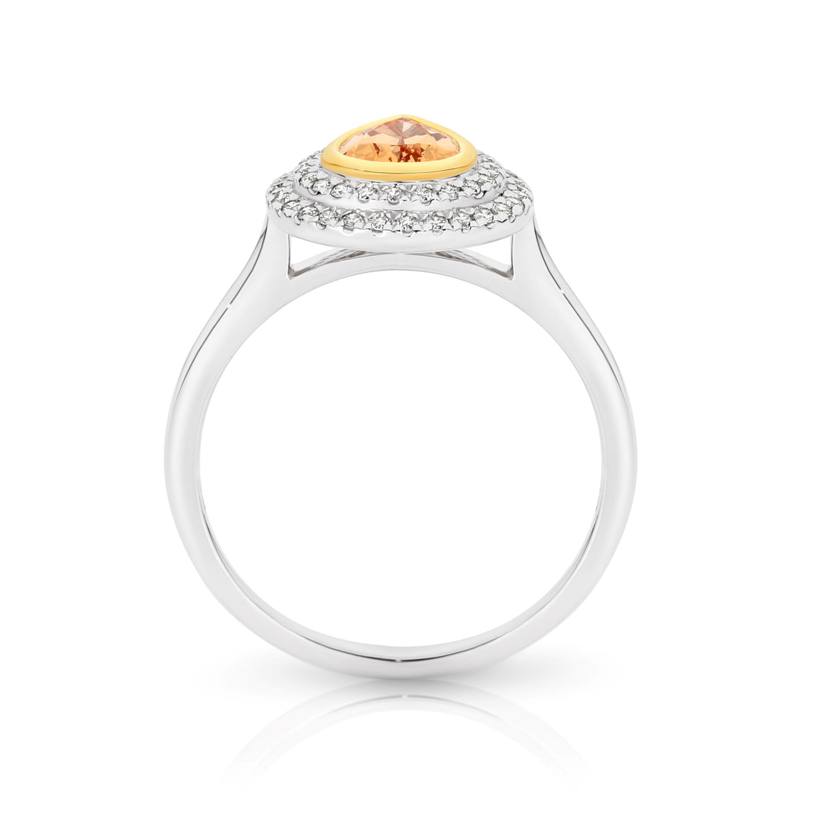 18ct White Gold And Yellow Gold Topaz And Diamond Ring