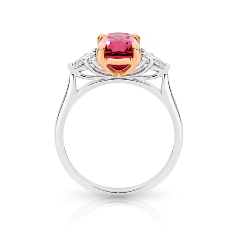 18ct White Gold And Rose Gold Bespoke Garnet And Diamond Ring