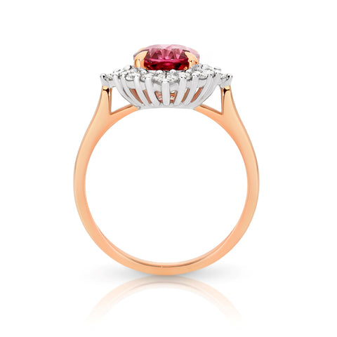 Bespoke 18ct Rose Gold Garnet And Diamond Ring