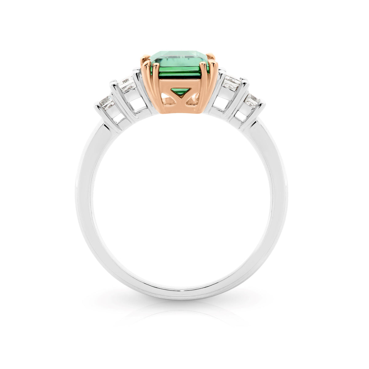 18ct White And Rose Gold BespokeTourmaline And Diamond Ring