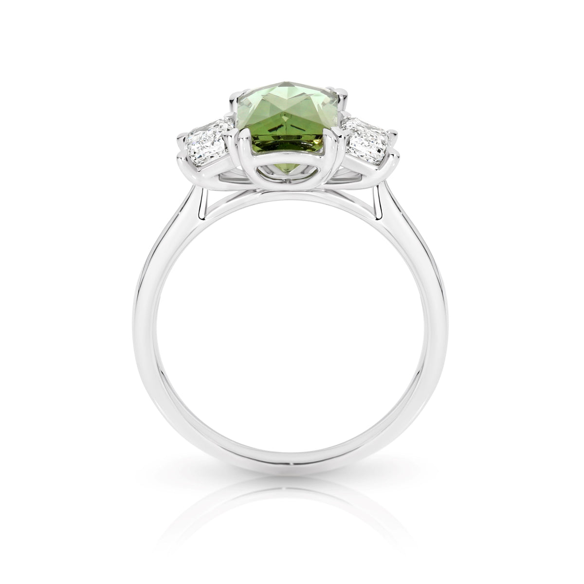 18ct White Gold Bespoke Tourmaline And Diamond Ring